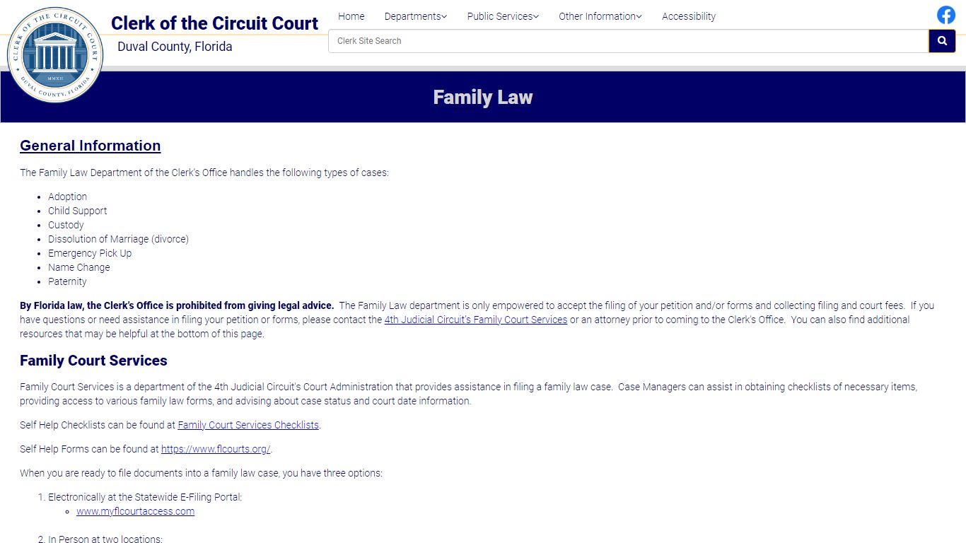 Family Law - Duval County Clerk of Courts