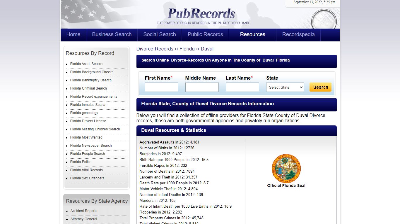 Duval County, Florida Divorce Records
